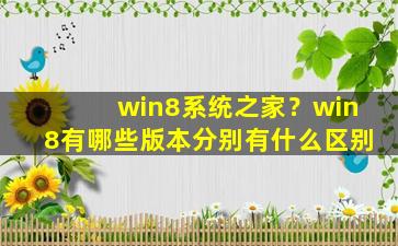 win8系统之家？win8有哪些版本分别有什么区别