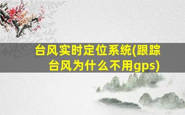 台风实时定位系统(跟踪台风为什么不用gps)