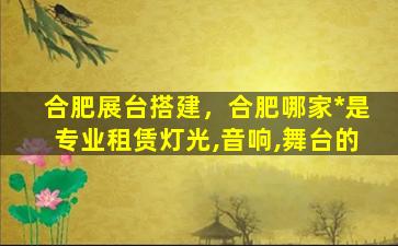 合肥展台搭建，合肥哪家*是专业租赁灯光,音响,舞台的插图