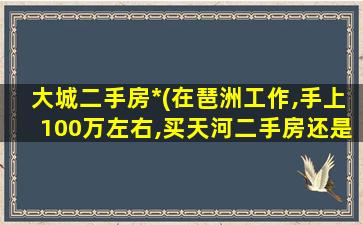大城二手房*(在琶洲工作,手上100万左右,买天河二手房还是黄埔、番禺)