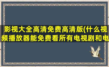 影视大全高清免费高清版(什么视频播放器能免费看所有电视剧和电影)