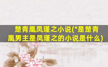 楚青凰凤瑾之小说(*是楚青凰男主是凤瑾之的小说是什么)插图