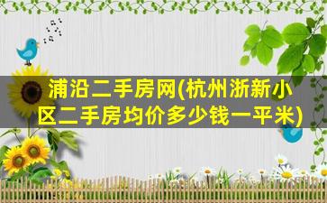 浦沿二手房网(杭州浙新小区二手房均价*一平米)