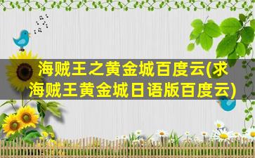 海贼王之黄金城百度云(求海贼王黄金城日语版百度云)