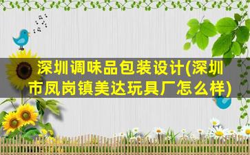 深圳调味品包装设计(深圳市凤岗镇美达玩具厂怎么样)