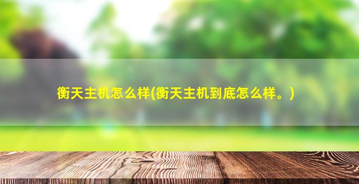 衡天主机怎么样(衡天主机到底怎么样。)