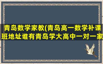青岛数学家教(青岛高一数学补课班地址谁有青岛学大高中一对一家教好不好)